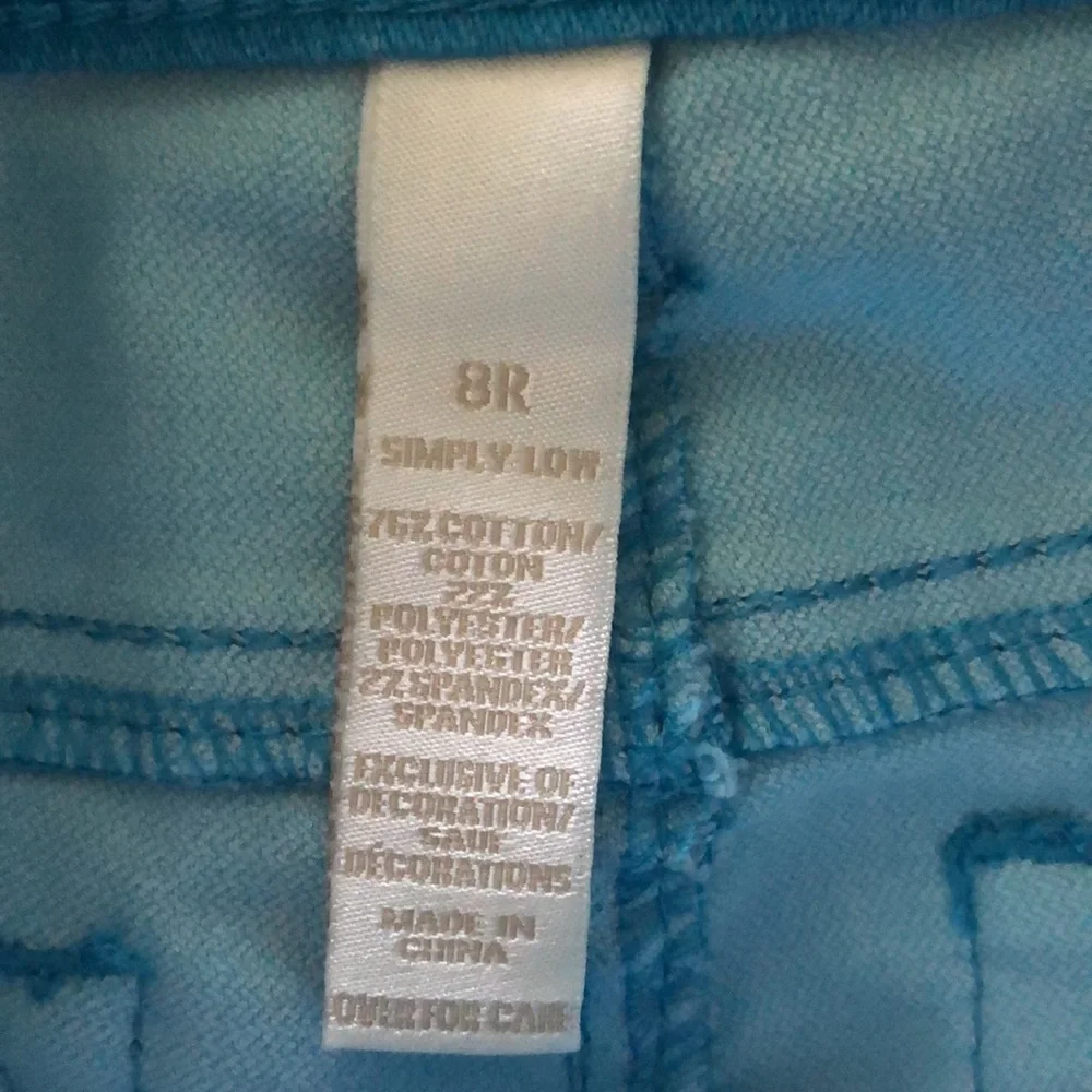 Justice Jeans Shine Bright Turquoise Jeans in Size 8 Regular